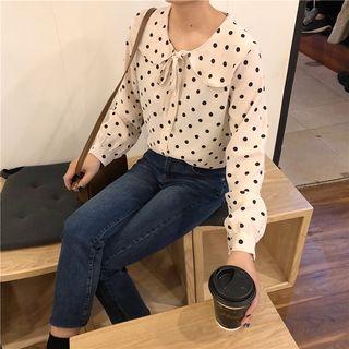 Peter Pan Collar Polka Dot Blouse