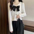 Collared Ribbon Button-up Blouse