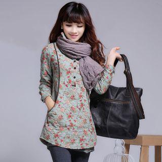 Long-sleeve Printed Padded Shirt