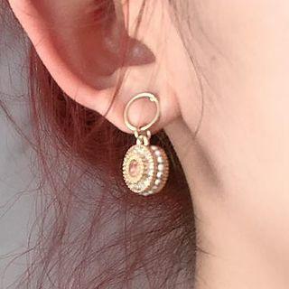 Faux Pearl Alloy Butterfly Dangle Earring