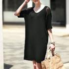 Plain Short-sleeve Knit Dress
