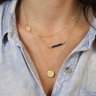 Metal Disc Layered Necklace