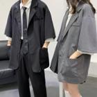 Couple Matching Elbow-sleeve Loose-fit Blazer