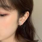 Rhinestone Hoop Stud Earring 1 Pair - 925 Silver Needle - Stud Earring - As Shown In Figure - One Size