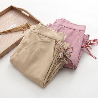 Cropped Corduroy Wide Leg Pants