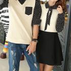 Couple Matching Dotted Mock Two-piece Shirt / Dress