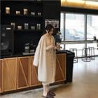 Buttoned Midi Rib Knit Dress / Open-front Long Cardigan