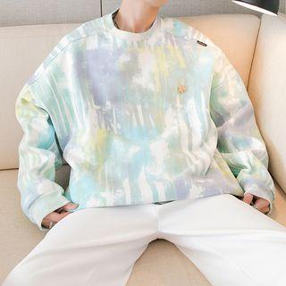Round Neck Tie Dye Oversized Sweatshirt