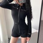 Long-sleeve Slim-fit Playsuit