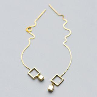 Cube Drop Threader Earring
