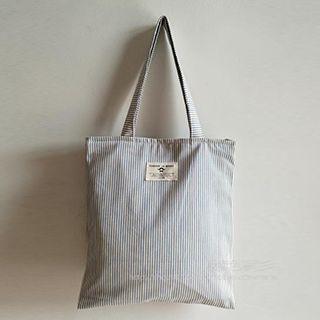 Canvas Pinstriped Shopper Bag