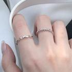 Set Of 2 : Alloy Rings Sliver - One Size