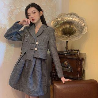 Single-breasted Jacket / Mini A-line Skirt