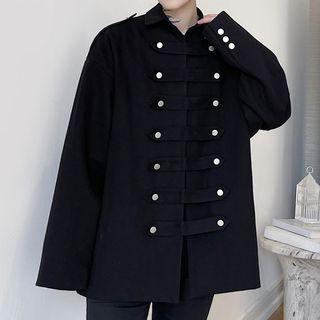 Button Strap Shirt Jacket