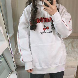 Cherry Printed Drawstring Hoodie