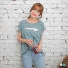 Lettering Off Shoulder Tee