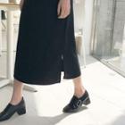 Slit-hem Pinafore Dress Black - One Size