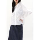 Button-detail Basic Cotton Shirt Ivory - One Size
