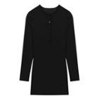 Plain Knit Mini Bodycon Dress Black - One Size