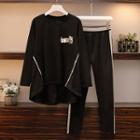 Set: Long-sleeve Dip-back T-shirt + Sweatpants