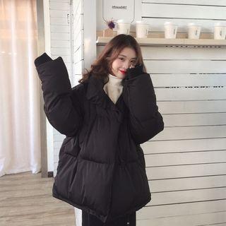 Plain Buttoned Padded Coat