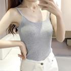 Plain Ribbed Knit Camisole Top
