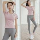 Set: Short-sleeve / Long-sleeve Yoga T-shirt + Pants