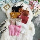Frill-hem Smocked Padded Camisole Top