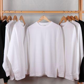 Couple-matching Plain Long-sleeve Top