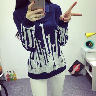 Giraffe Print Mock Two-piece Pullover
