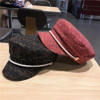 Faux Pearl Military Cap