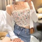 Floral Camisole Top / Light Jacket / Set
