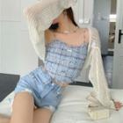 Tweed Cropped Camisole Top / Bolero Cardigan