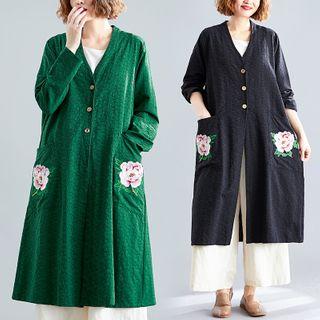 Embroidered Medium Maxi Trench Jacket