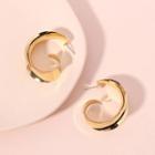 Polished Spiral Earring 1 Pair - Gold - One Size