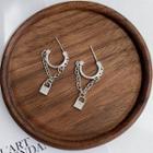 Lock Pendant Alloy Dangle Earring 1 Pair - Silver Earrings - Silver - One Size