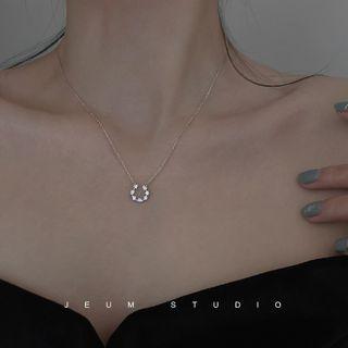 925 Sterling Silver Pendant Necklace U Shape Pendant - Silver - One Size