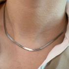 Snake Chain Necklace E05 - Silver - One Size