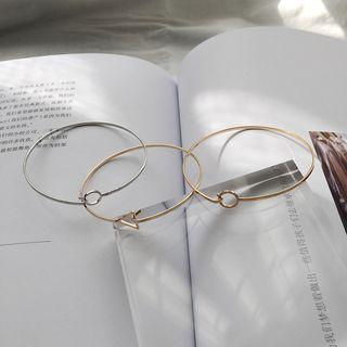 Geometric Alloy Bangle Circle - Gold - One Size