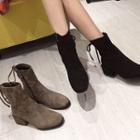 Faux-suede Chunky Heel Short Boots