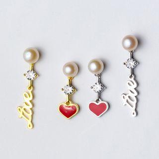 925 Sterling Silver Heart Non-matching Earring