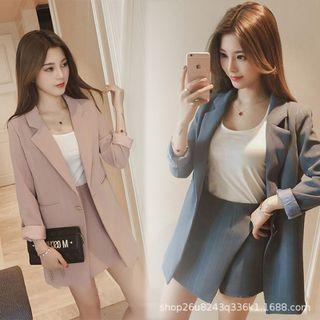 Set: Pinstriped Blazer + Skort