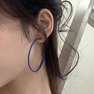 Alloy Hoop Earring 1 Pair - Blue - One Size