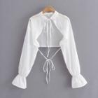 Bell-sleeve Tie-front Cover-up