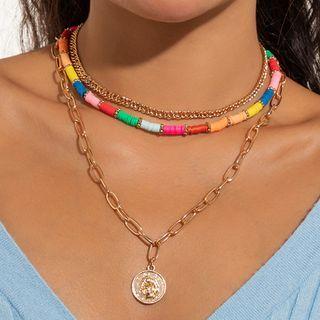 Set Of 3: Chain Necklace Gold - One Size