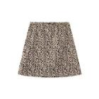 Leopard A-line Skirt Leopard Print - Almond - One Size