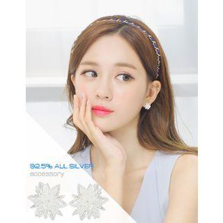 Flower Silver Stud Earrings