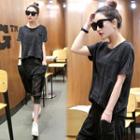 Set: Short-sleeve T-shirt + Capri Harem Pants