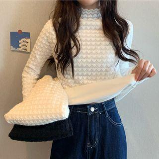 Fleece Lined Heart Pattern Top