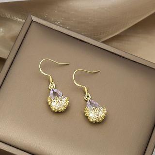 Faux Crystal Drop Earring E3564 - 1 Pair - Gold - One Size